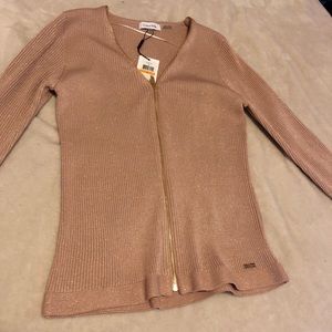 NWT rose gold long sleeve w/zipper